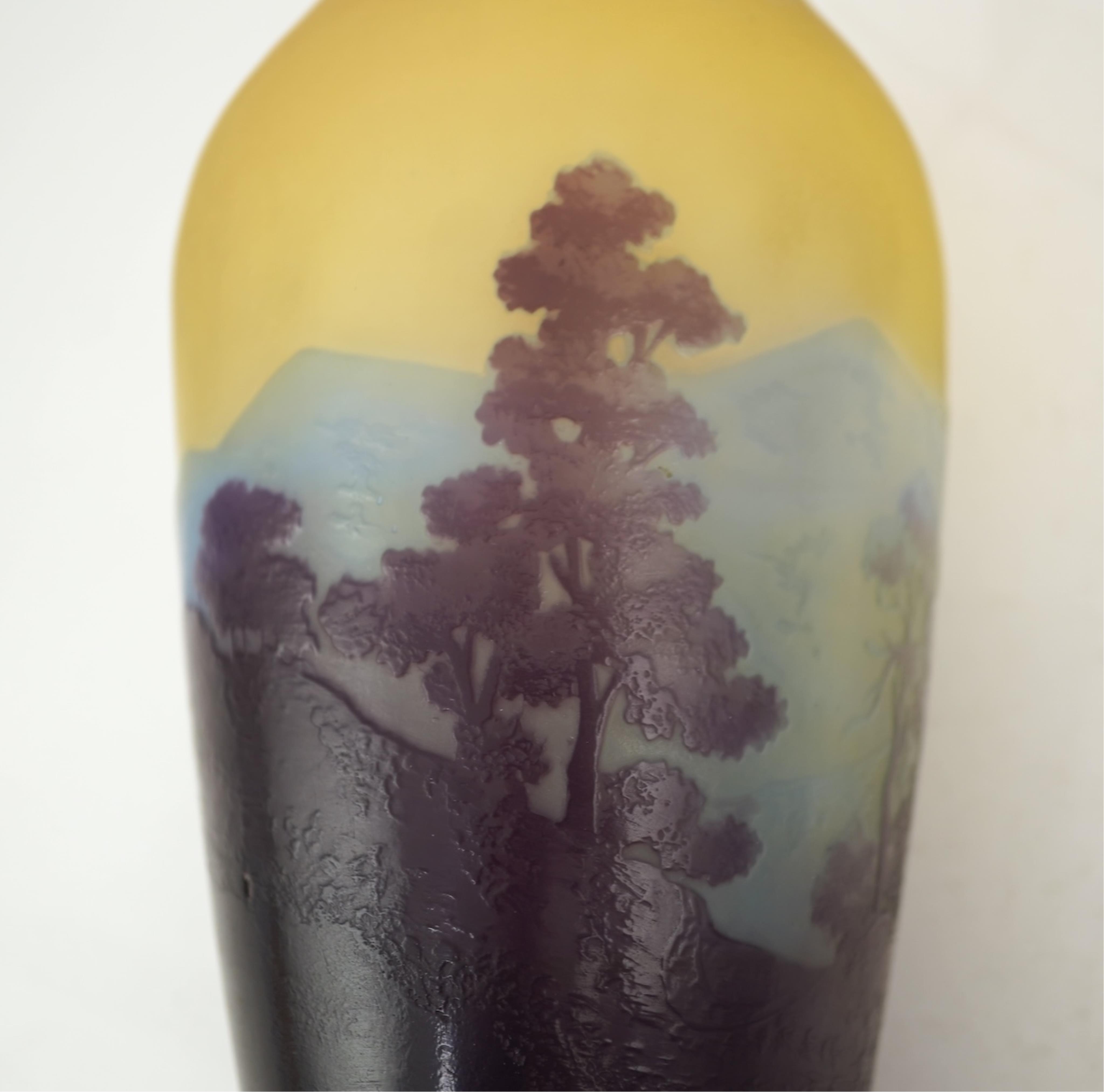 A Gallé cameo glass ‘landscape’ vase